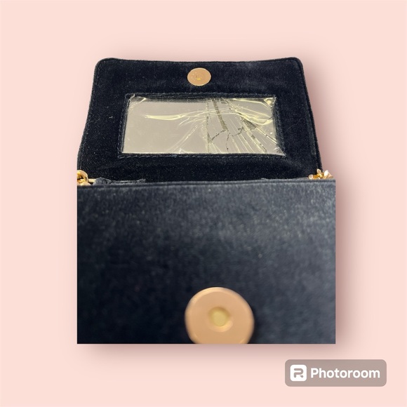 NWT Anthropologie Navy Velvet Mini Purse/Clutch **FLAW** - Picture 6 of 8